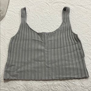 Fashion Nova Gray Ribbed Crop Top